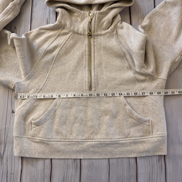 Lululemon Scuba Oversized Half Zip Hoodie Gold Zip in Bone XS/Small Women's - Picture 5 of 8